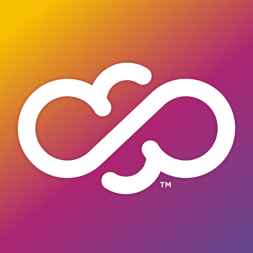 Yellow pink and purple background with cloud shape logo for Cloud Library