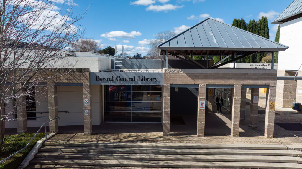 front of THE BOWRAL CITY LIBRARY