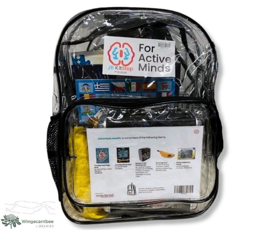 Adventure Awaits Active Mid Kit in a clear plastic backpack.