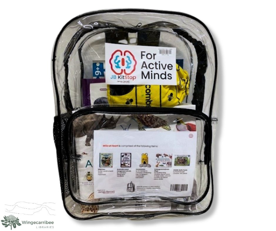 Wild at Heart Active Mind Kit in a clear plastic backpack.