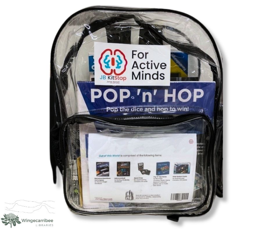 Out of this World Active Mind Kit in a clear plastic backpack.